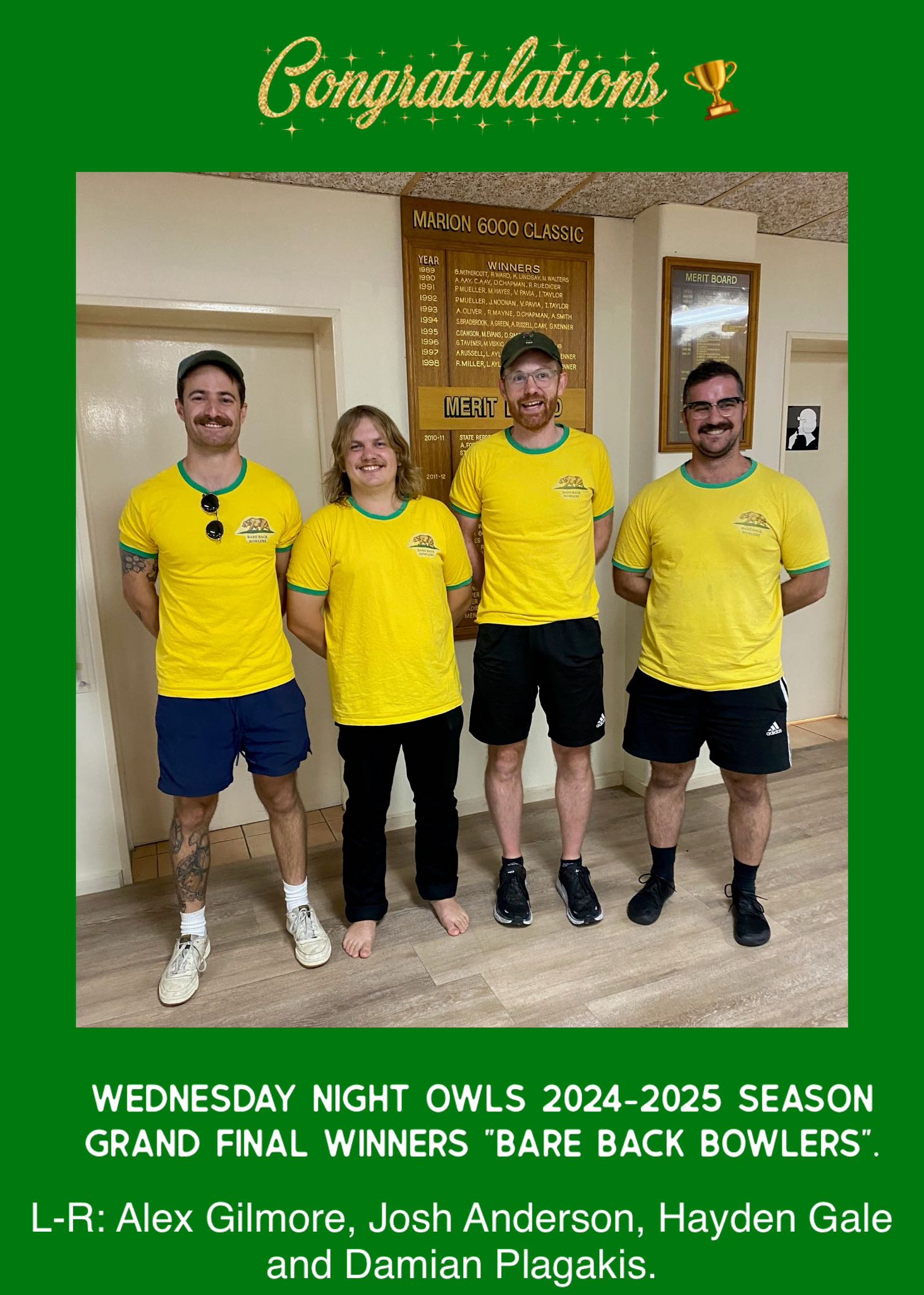 Wdnesday Grand Final Winners - 2025